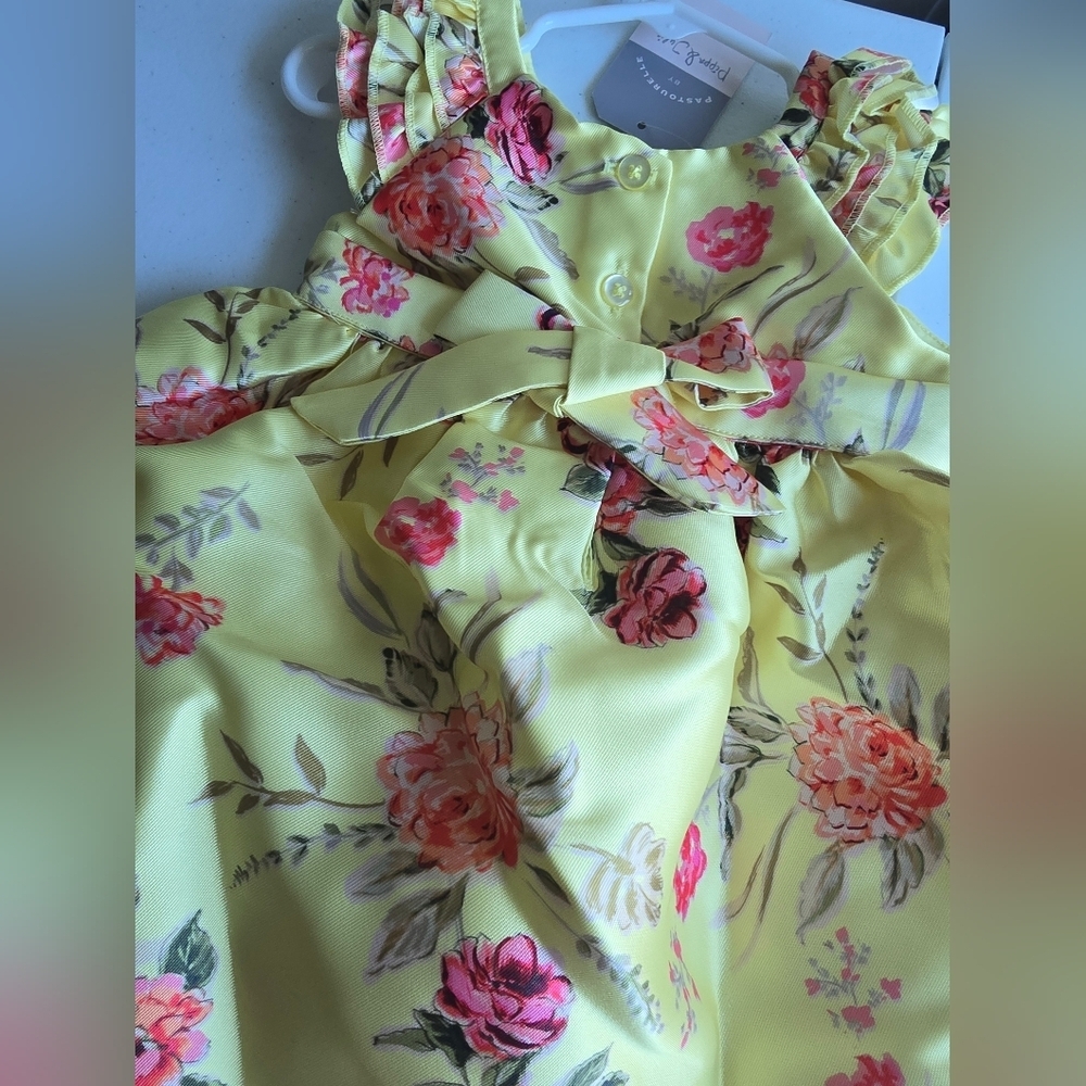 Pippa & Julie Yellow and Pink Ruffled Tiered Sundress - Picture 5 of 11